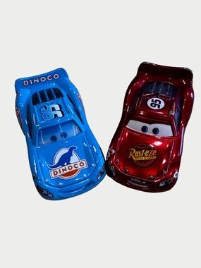 Disney Pixar Cars Lightning McQueen & Lightning McQueen Dinoco Blue Diecast Lot
